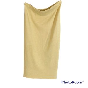 🛵 Vtg Union Made Butter Yellow Wool Knit Sweater Skirt M